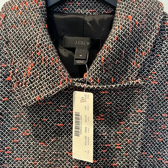 NWT JCREW JACKET BLAZER LINED SZ 4 Gray White Pink spots - Picture 2 of 8